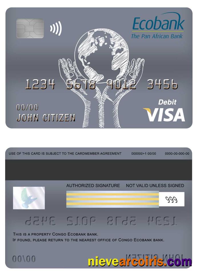 Congo Ecobank bank visa debit card